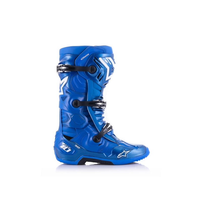Alpinestars Tech 10 zili-melni-balti motocikla zābaki