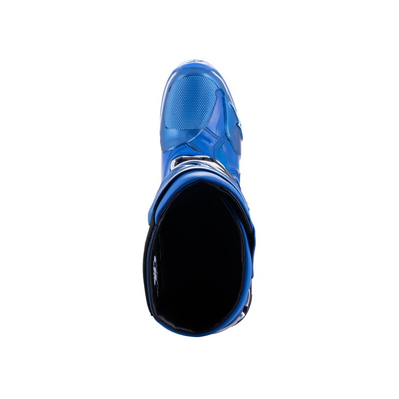 Alpinestars Tech 10 zili-melni-balti motocikla zābaki