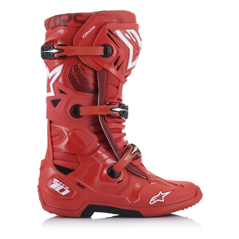 Alpinestars Tech 10 motociklu zābaki sarkani