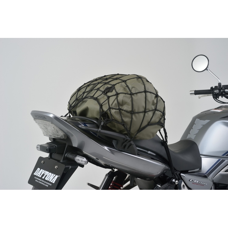 Elastīgs bagāžas tīkls motociklam ar plastmasas āķiem Daytona 40 x 40 cm melns