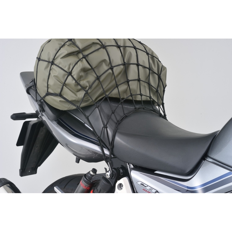 Elastīgs bagāžas tīkls motociklam ar plastmasas āķiem Daytona 40 x 40 cm melns