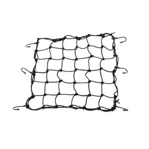 Elastīgs bagāžas tīkls motociklam ar metāla āķiem Daytona 40 x 40 cm melns