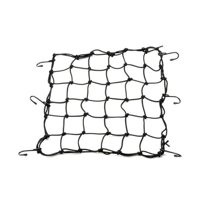 Elastīgs bagāžas tīkls motociklam ar metāla āķiem Daytona 40 x 40 cm melns