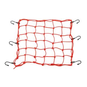 Elastīgs bagāžas tīkls motociklam ar metāla āķiem Daytona 40 x 40 cm sarkans