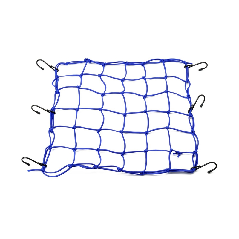 Elastīgs bagāžas tīkls motociklam ar metāla āķiem Daytona 40 x 40 cm, zils