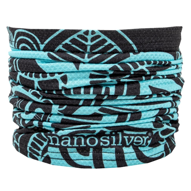 Daudzfunkcionāls kakla sildītājs nanosilver® Flower black-turquoise