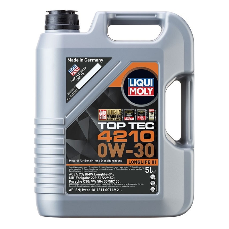 LIQUI MOLY Top Tec 4210 0W-30 sintētiskā motoreļļa 5 l
