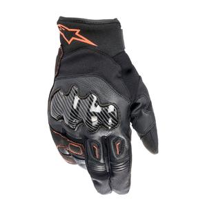 Alpinestars SMX-1 Drystar melni-fluo sarkani motocikla cimdi