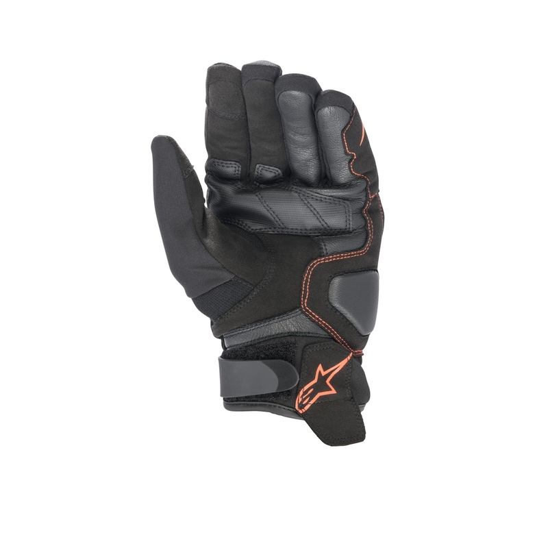 Alpinestars SMX-1 Drystar melni-fluo sarkani motocikla cimdi