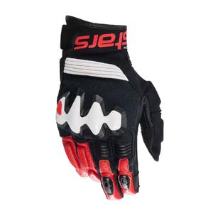 Alpinestars Halo melni, balti un sarkani motocikla cimdi