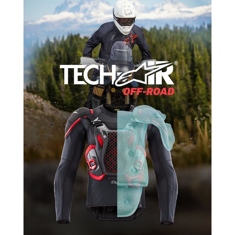 Gaisa spilvenu veste Alpinestars TECH-AIR®OFF-ROAD sistēma melns-arkans