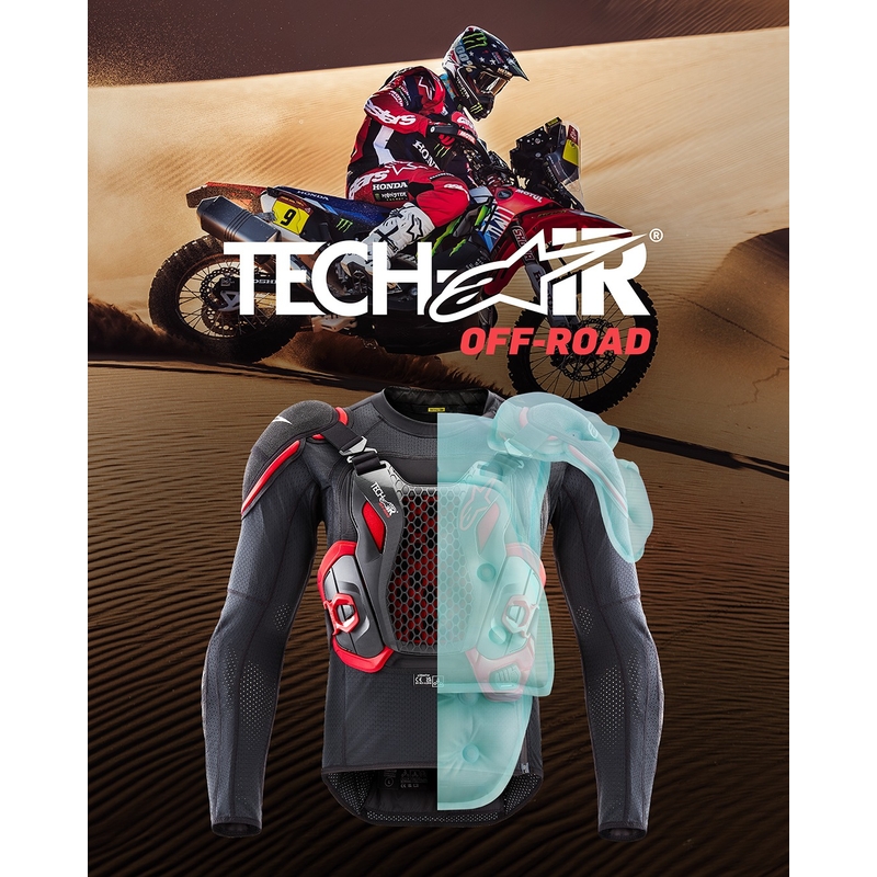 Gaisa spilvenu veste Alpinestars TECH-AIR®OFF-ROAD sistēma melns-arkans