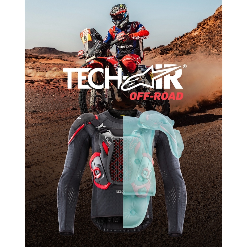 Gaisa spilvenu veste Alpinestars TECH-AIR®OFF-ROAD sistēma melns-arkans