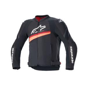 Alpinestars T-GP PLUS R 4 Airflow melni-fluo sarkana motocikla jaka