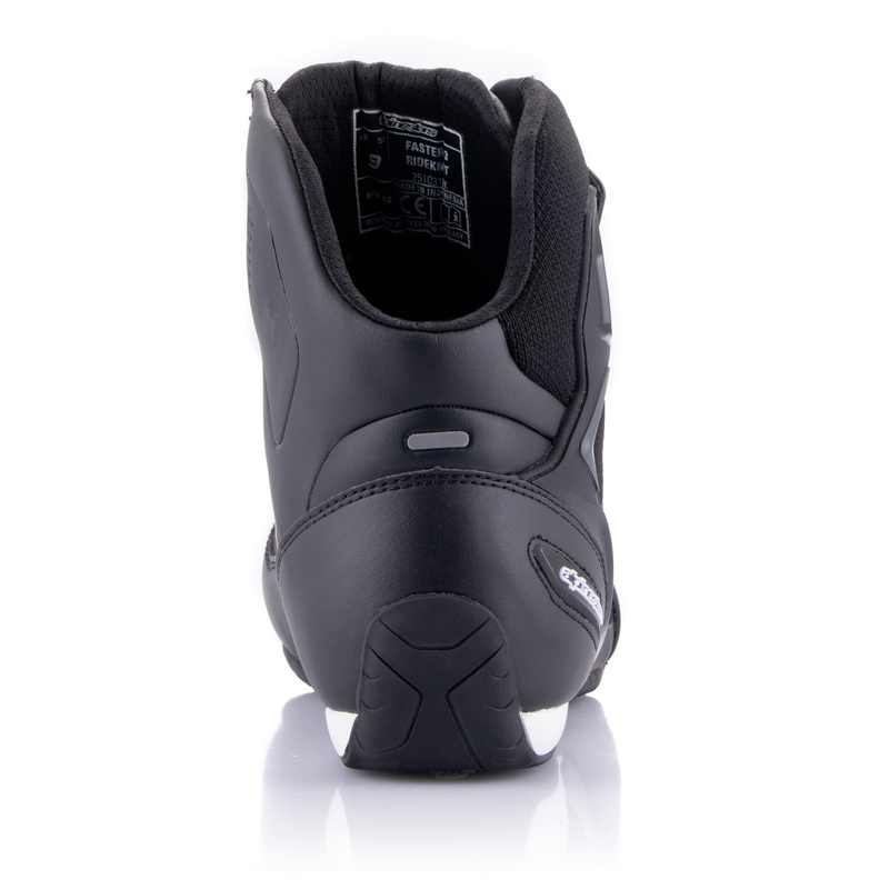 Alpinestars Faster-3 Rideknit melni un pelēki motocikla zābaki