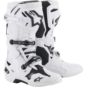 Motocikla zābaki Alpinestars Tech 10 white - II kvalitāte II izpārdošana