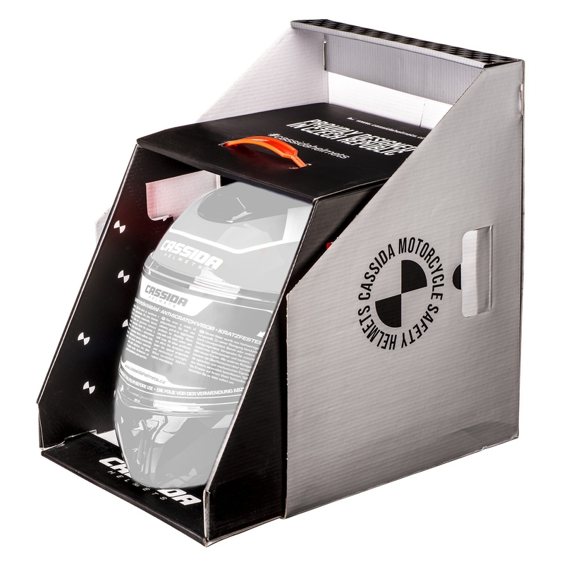 Cassida Modulo 2.1 Profile flip-up motociklu ķivere balta-melna-fluo dzeltena-pelēka