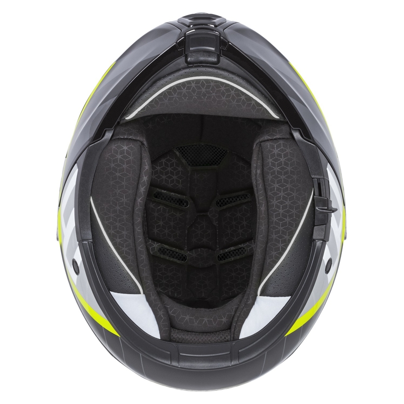Cassida Modulo 2.1 Profile flip-up motociklu ķivere balta-melna-fluo dzeltena-pelēka