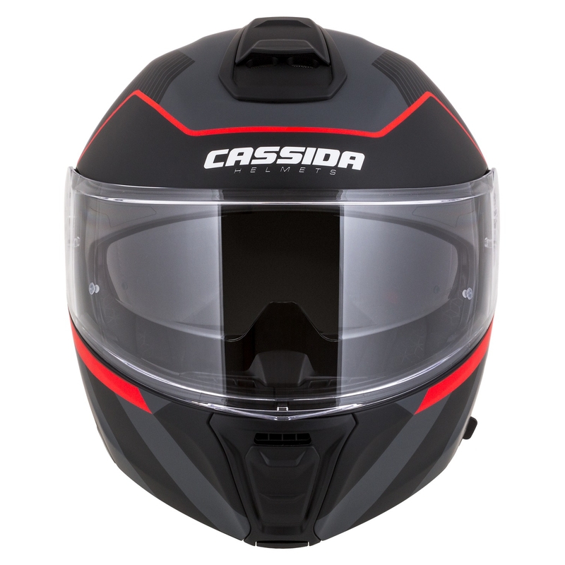 Cassida Modulo 2.1 Profile flip-up motociklu ķivere matēta melna-pelēka-sarkana