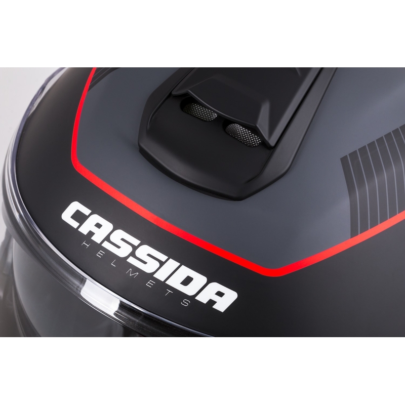 Cassida Modulo 2.1 Profile flip-up motociklu ķivere matēta melna-pelēka-sarkana