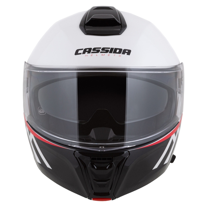 Cassida Modulo 2.1 Compass flip-up motociklu ķivere perlamutrs balta-melna-melna-arkana-sudraba