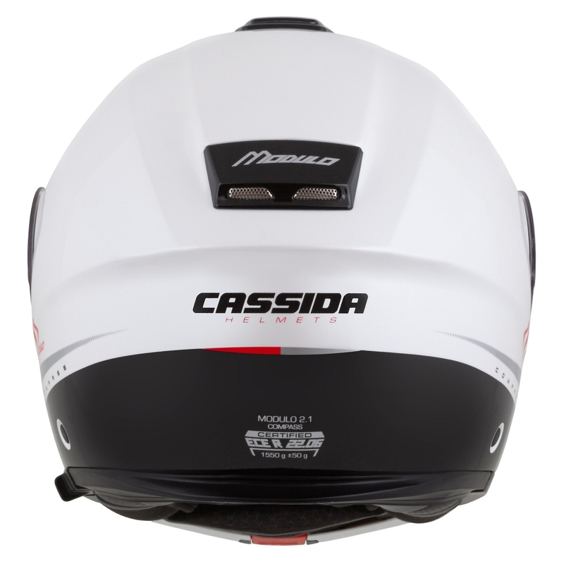 Cassida Modulo 2.1 Compass flip-up motociklu ķivere perlamutrs balta-melna-melna-arkana-sudraba
