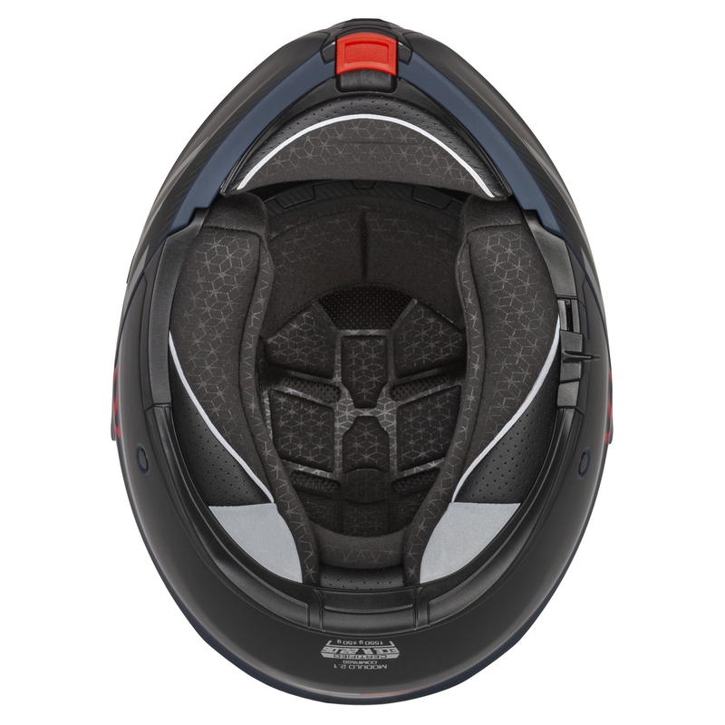 Cassida Modulo 2.1 Compass flip-up motociklu ķivere matēta zila perlamutra sarkana