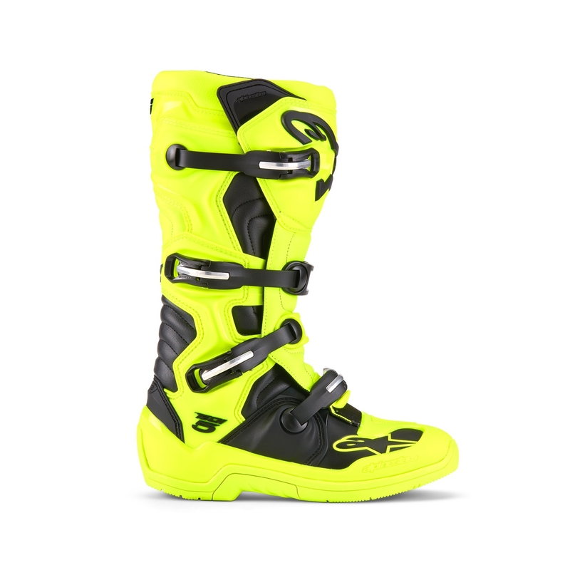 Alpinestars Tech 5 fluo dzelteni melni motocikla zābaki