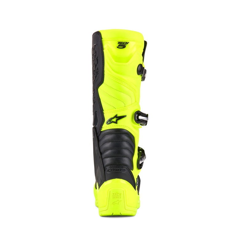 Alpinestars Tech 5 fluo dzelteni melni motocikla zābaki