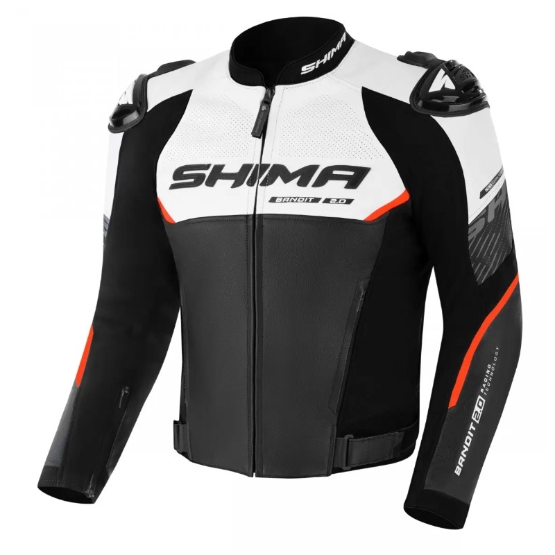 Motocikla jaka Shima Bandit 2.0 melns-balts-sarkans