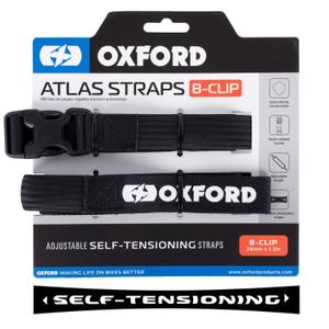 Oxford Atlas B-Clip bagāžas siksnas 2 gab. melnas 26 mm x 1,2 m