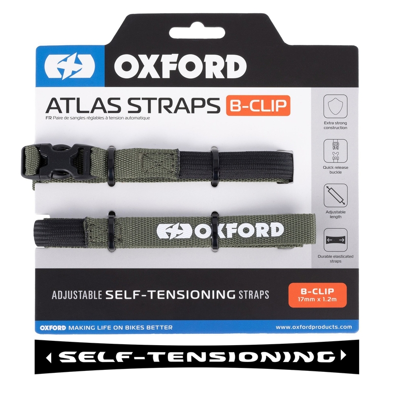 Oxford Atlas B-Clip bagāžas siksnas 2 gab. zaļas 17 mm x 1,2 m