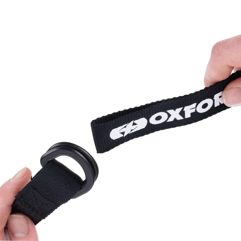 Oxford Atlas D-Ring bagāžas siksnas 2 gab. melnas 26 mm x 1,2 m