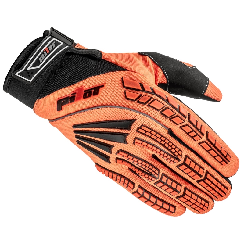 Motokrosa cimdi Pilot Pioneer fluo oranži melni