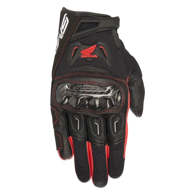 Alpinestars SMX-2 Air Carbon Honda motocikla cimdu kolekcija Melns un sarkans