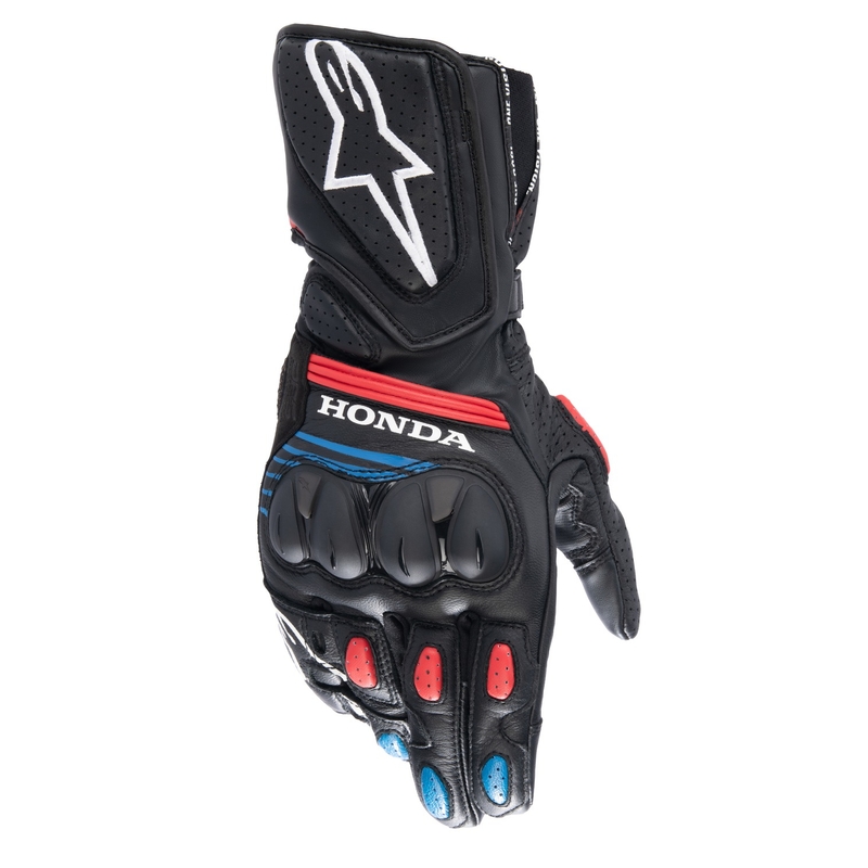 Alpinestars SP-8 Honda melni-sarkani-zili motocikla cimdi
