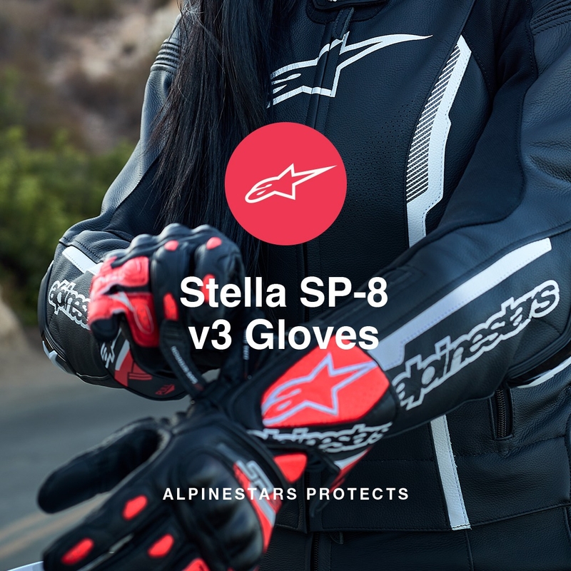 Alpinestars SP-8 sieviešu motocikla cimdi melni