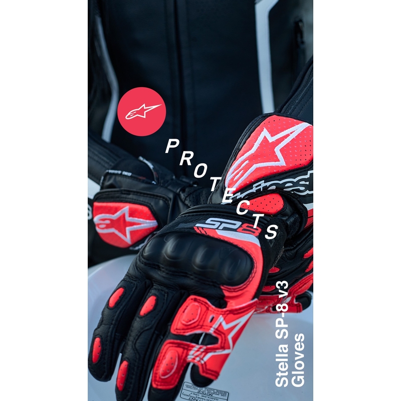 Alpinestars SP-8 sieviešu motocikla cimdi melni