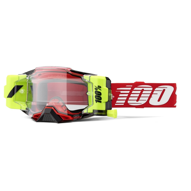 Motokrosa brilles 100% - ASV Armega Forecast red (caurspīdīgs stikls)