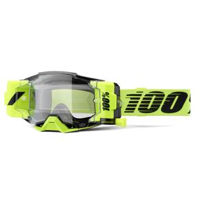 Motokrosa brilles 100% - ASV Armega Forecast fluo green (caurspīdīgs stikls)