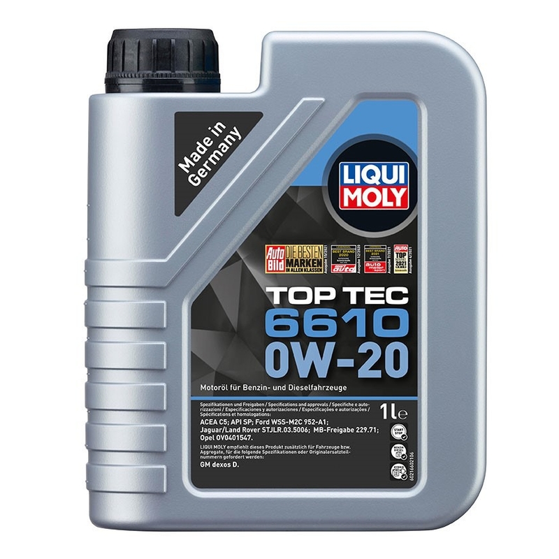 LIQUI MOLY Top Tec 6610 0W-20 sintētiskā motoreļļa 1 l