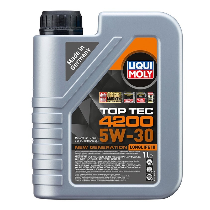 LIQUI MOLY Top Tec 4200 5W-30 Jaunās paaudzes 1 l sintētiskā motoreļļa