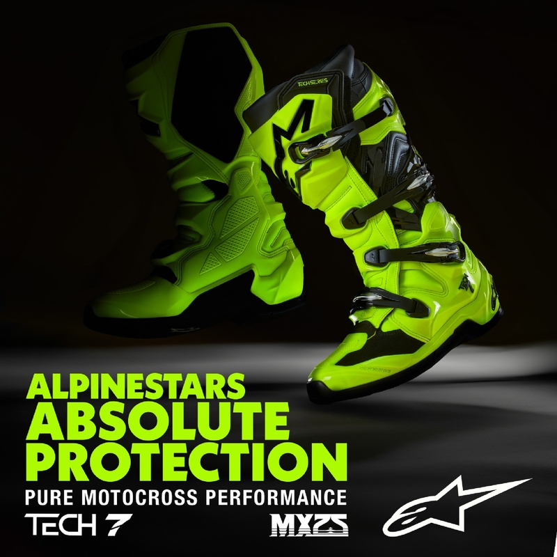 Alpinestars Tech 7 fluo dzelteni melni motocikla zābaki