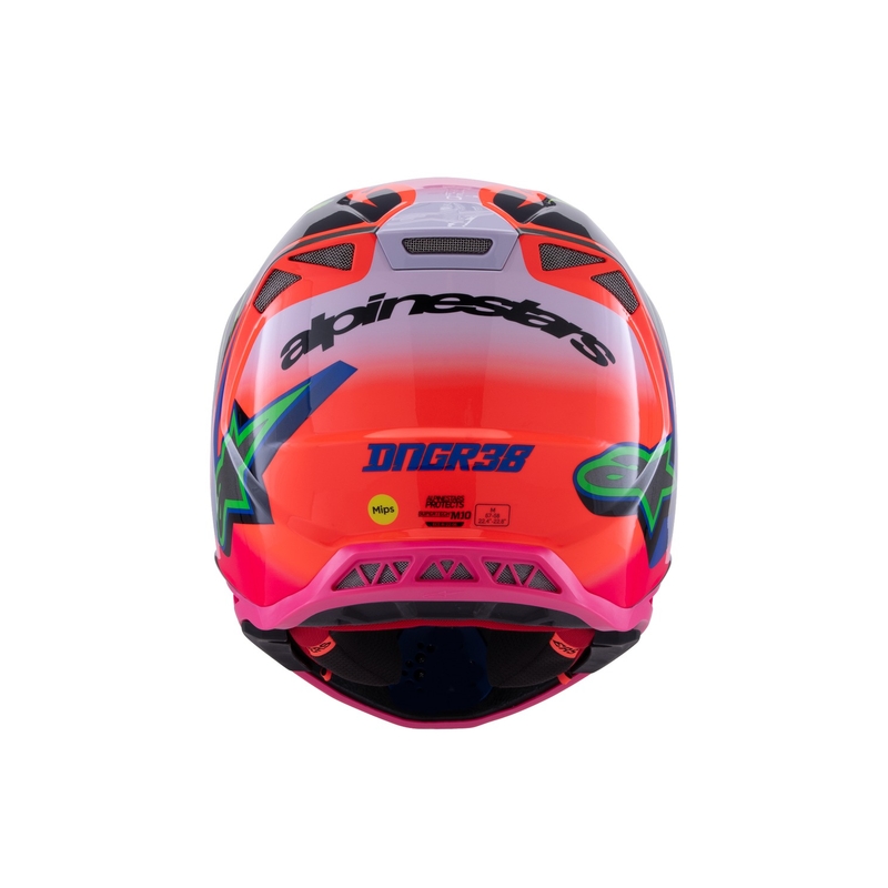 Alpinestars Supertech S-M10 motokrosa ķivere HAIDEN DEEGAN fluo oranži-violeti-rozā-zaļa