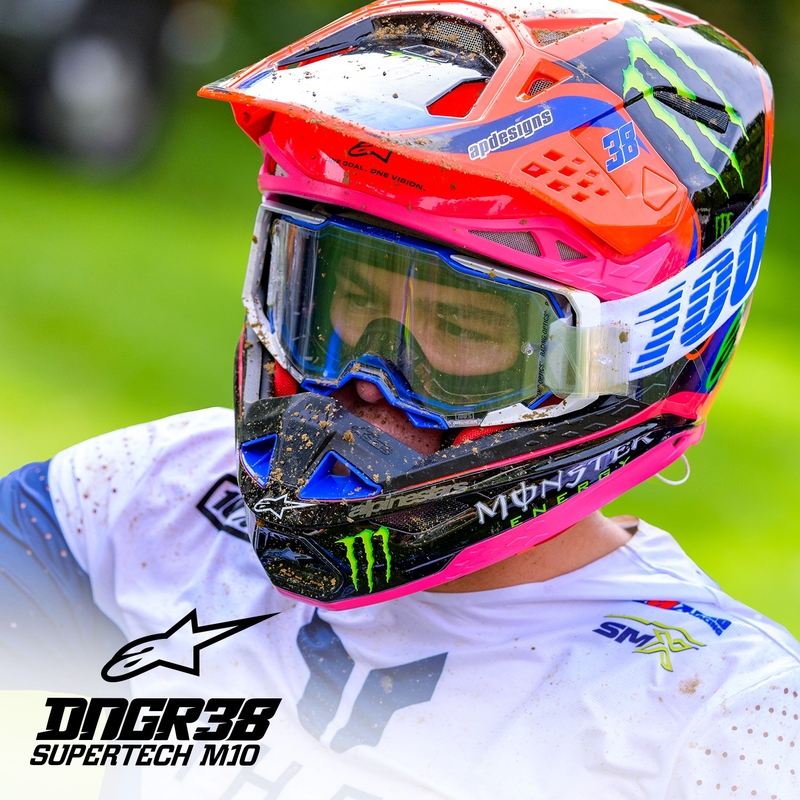 Alpinestars Supertech S-M10 motokrosa ķivere HAIDEN DEEGAN fluo oranži-violeti-rozā-zaļa