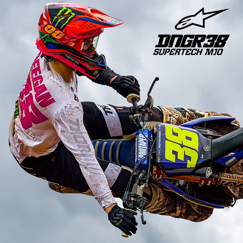 Alpinestars Supertech S-M10 motokrosa ķivere HAIDEN DEEGAN fluo oranži-violeti-rozā-zaļa