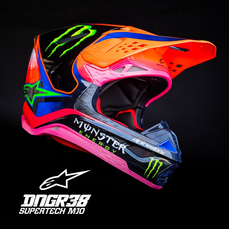 Alpinestars Supertech S-M10 motokrosa ķivere HAIDEN DEEGAN fluo oranži-violeti-rozā-zaļa