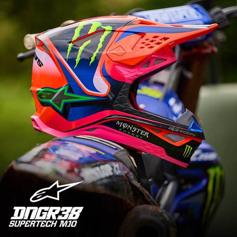 Alpinestars Supertech S-M10 motokrosa ķivere HAIDEN DEEGAN fluo oranži-violeti-rozā-zaļa