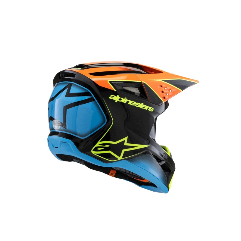 Bērnu motokrosa ķivere Alpinestars S-M3 FRAY melna-fluo oranža-fluo dzeltena-turkīza