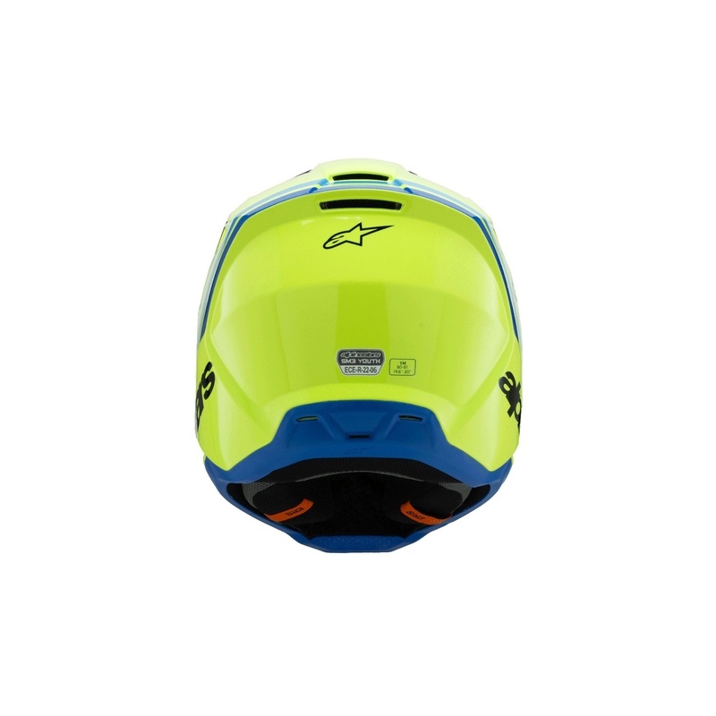 Bērnu motokrosa ķivere Alpinestars S-M3 RADIUM fluo dzeltens-melns-zils